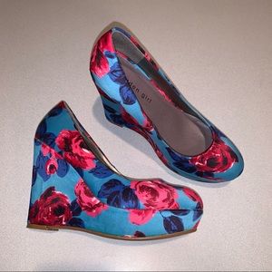 Madden Girl Floral Platform Wedges Heels
